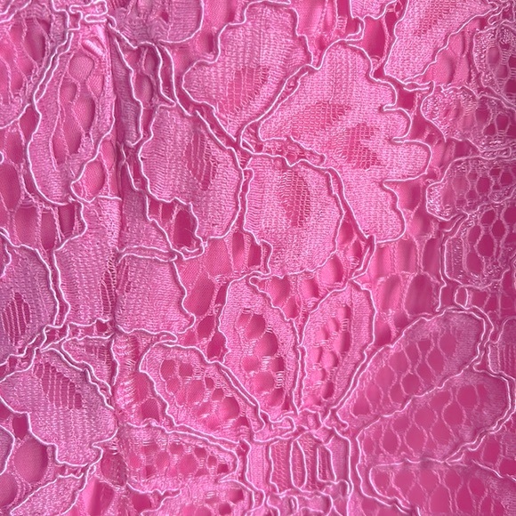Bebe Mix Lace Cutout Top Pink XXS - Picture 4 of 7